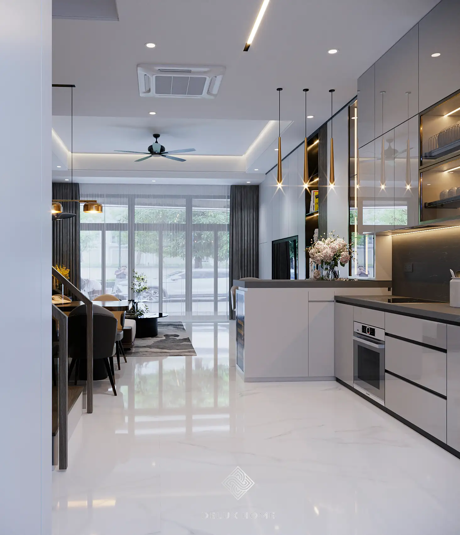 Dự án nhà phố chị Diệp Đông Anh - phòng bếp