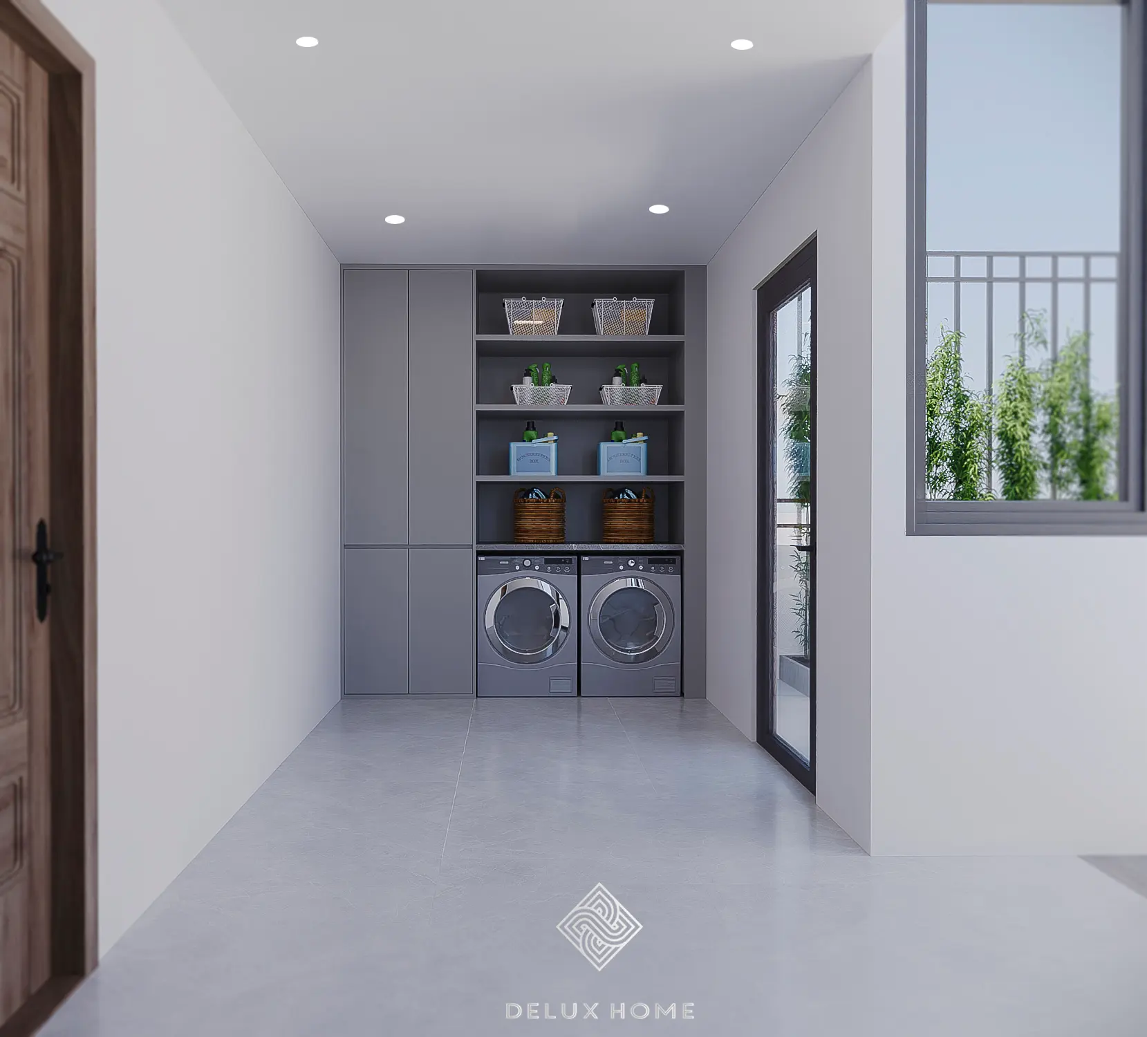 Dự án nhà phố chị Diệp Đông Anh - phòng phơi đồ