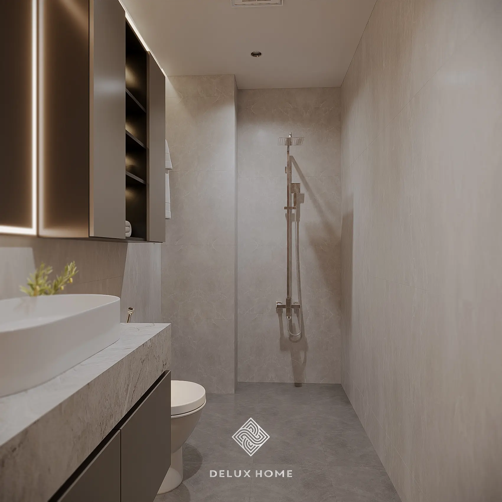 Dự án nhà phố chị Diệp Đông Anh - phòng tắm