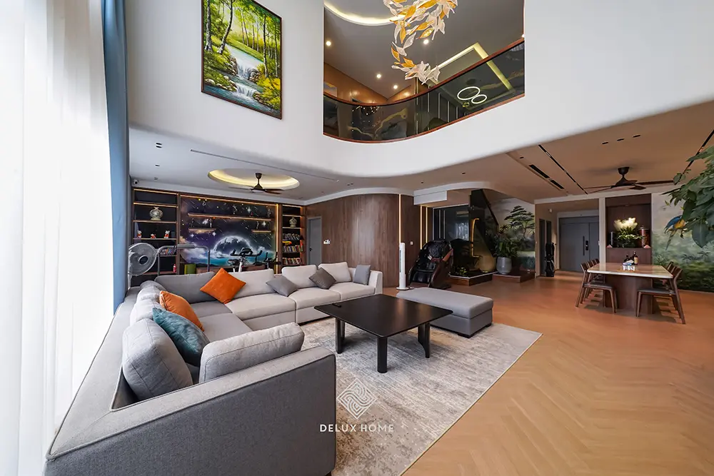 Dự án thi công biệt thự duplex the pride - anh dũng - phòng khách