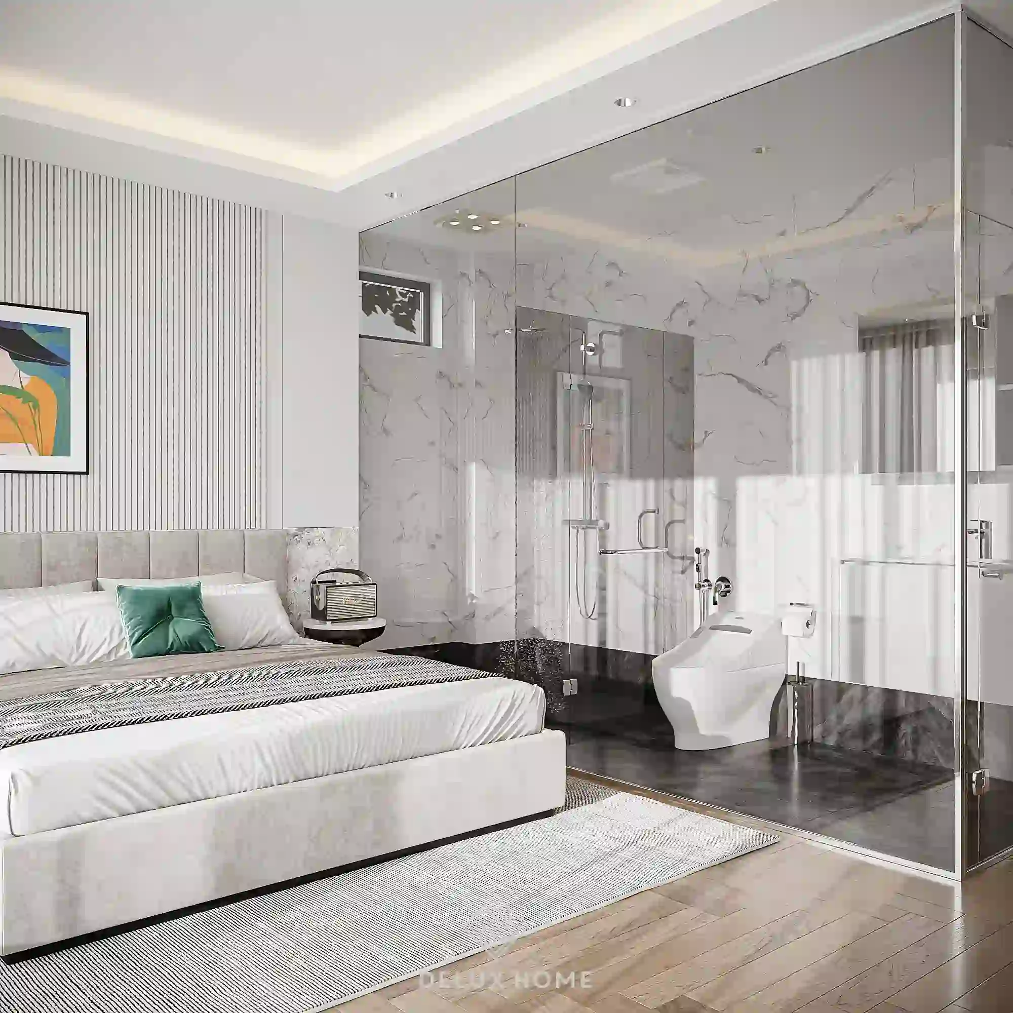 Dự án thi công nhà phố anh Quang - Hoàng Mai - phòng con gái 1