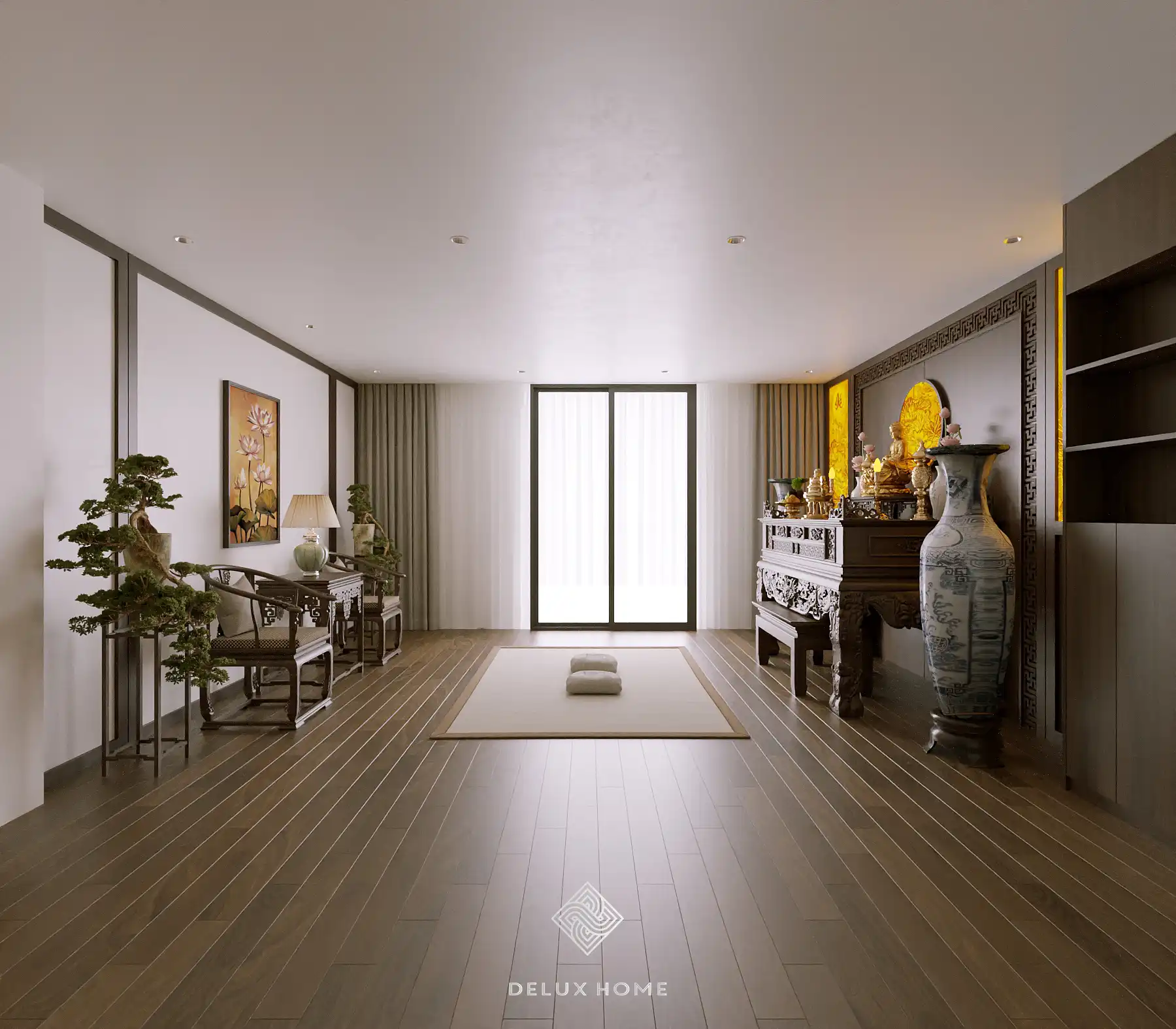 Dự án thi công nhà phố anh Quang - Hoàng Mai - phòng thờ