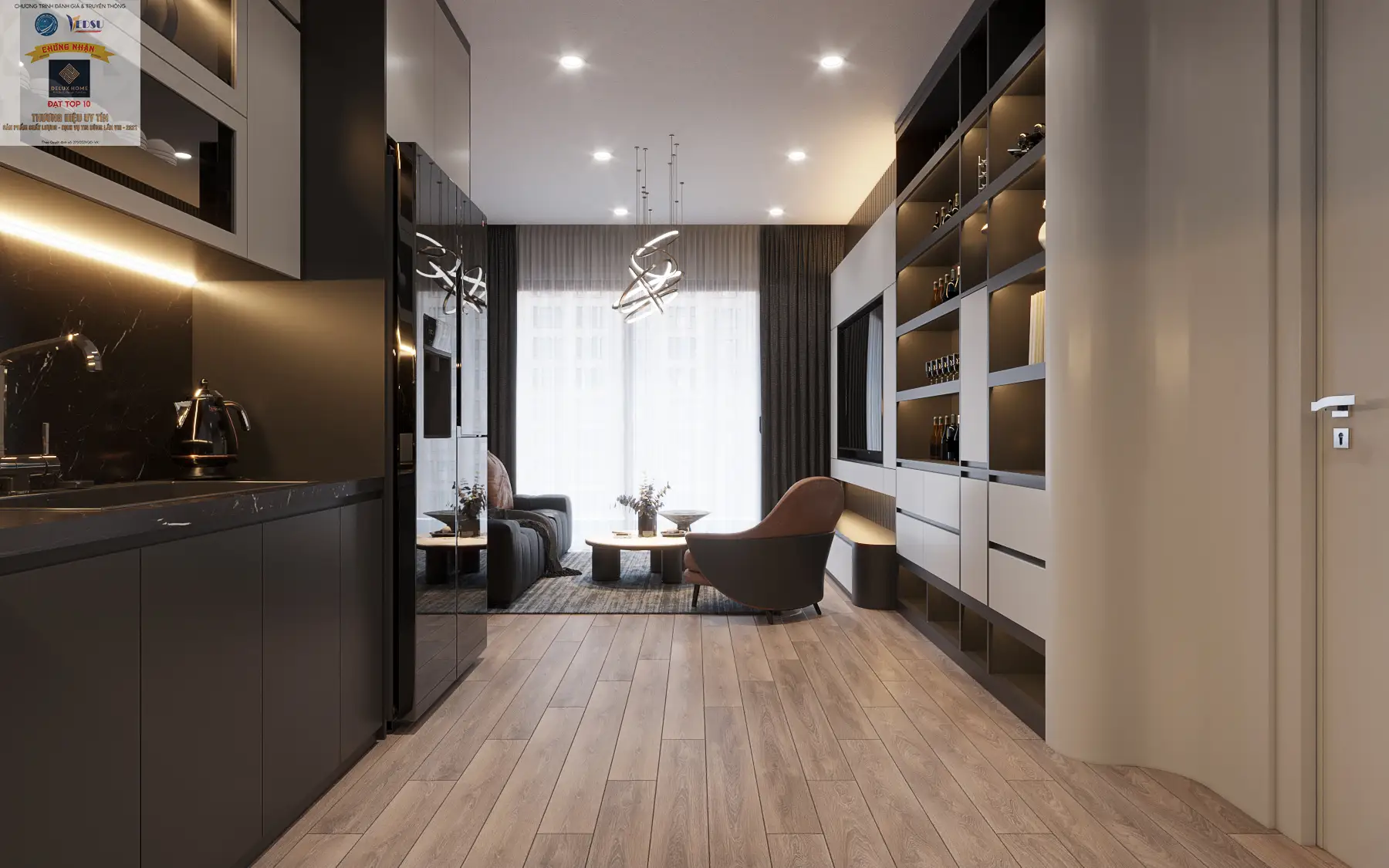 Thiết kế nội thất căn hộ chug cư 40m2