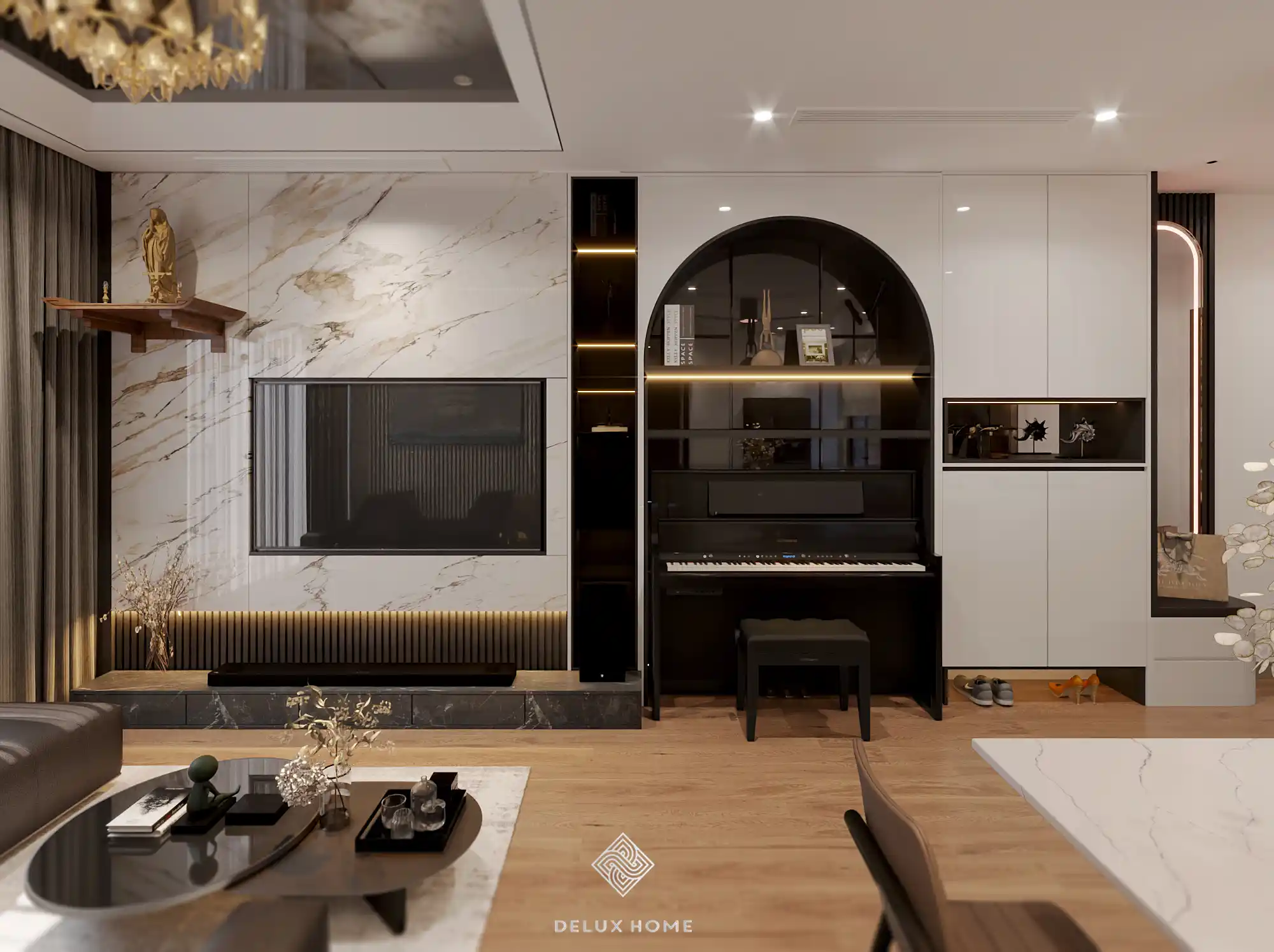 Thiết kế nội thất căn hộ chung cư 68m2