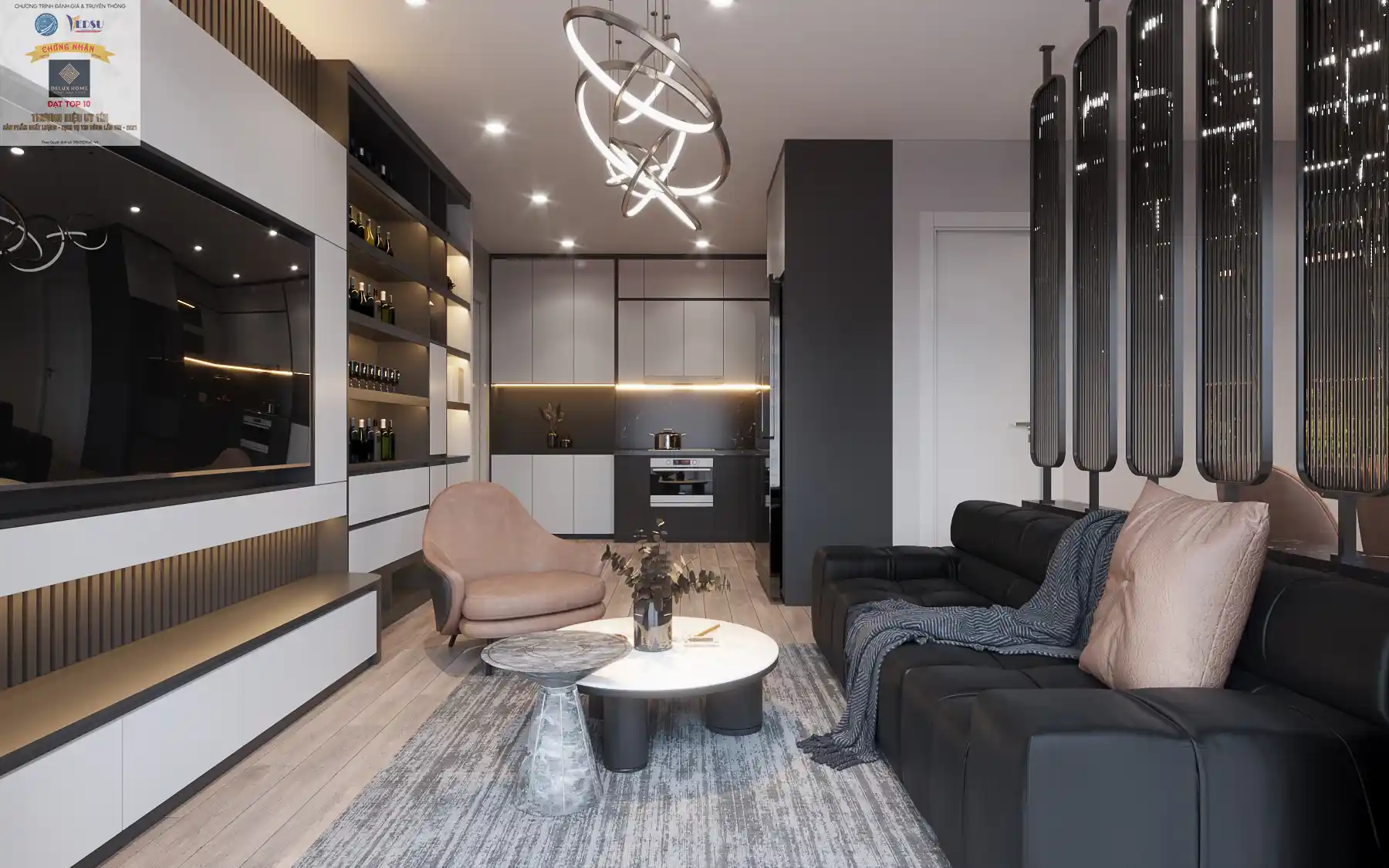 Thiết kế nội thất căn hộ chung cư 68m2