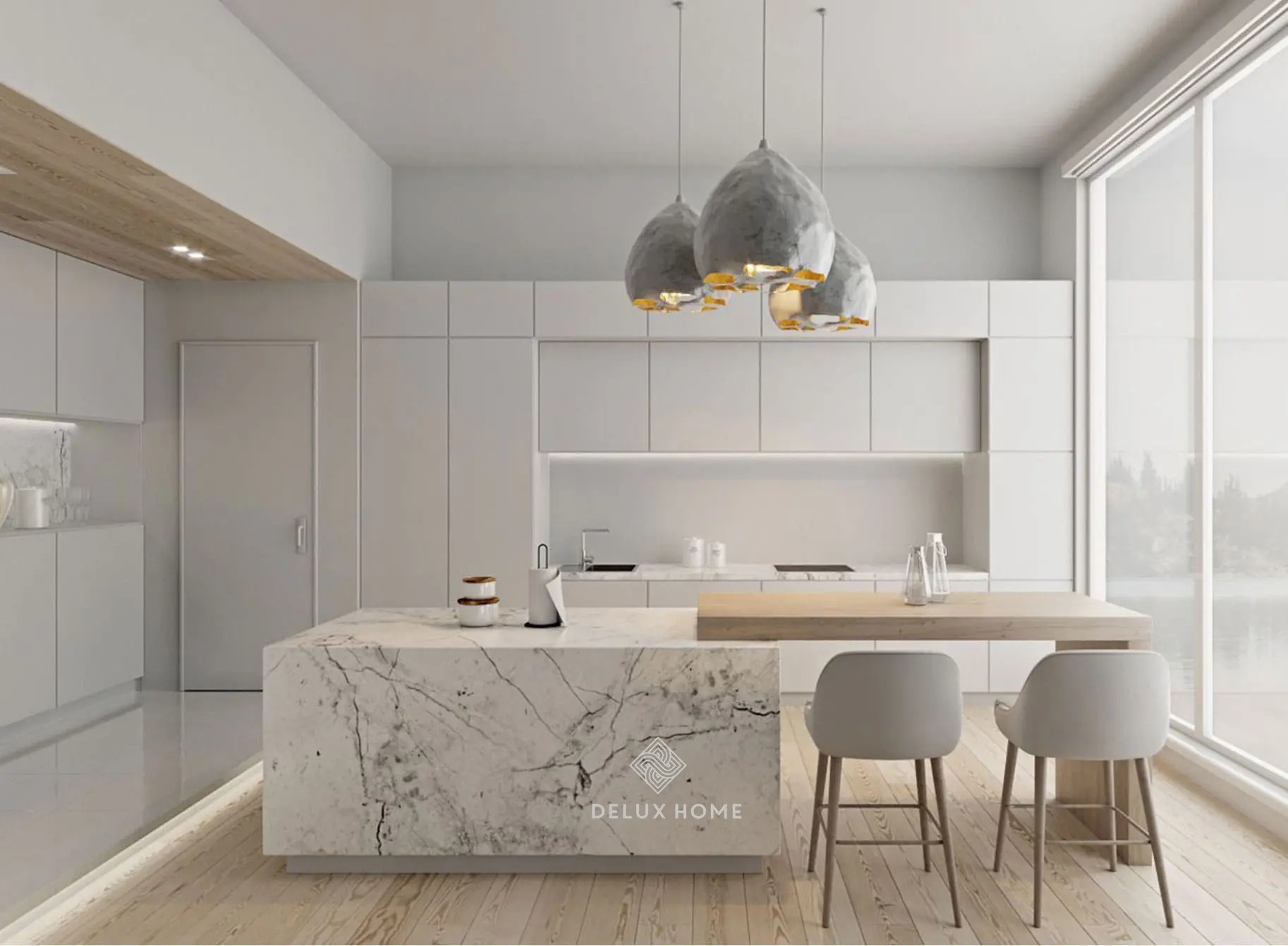 Thiết kế nội thất chung cư 77m2 phong cách tối giản