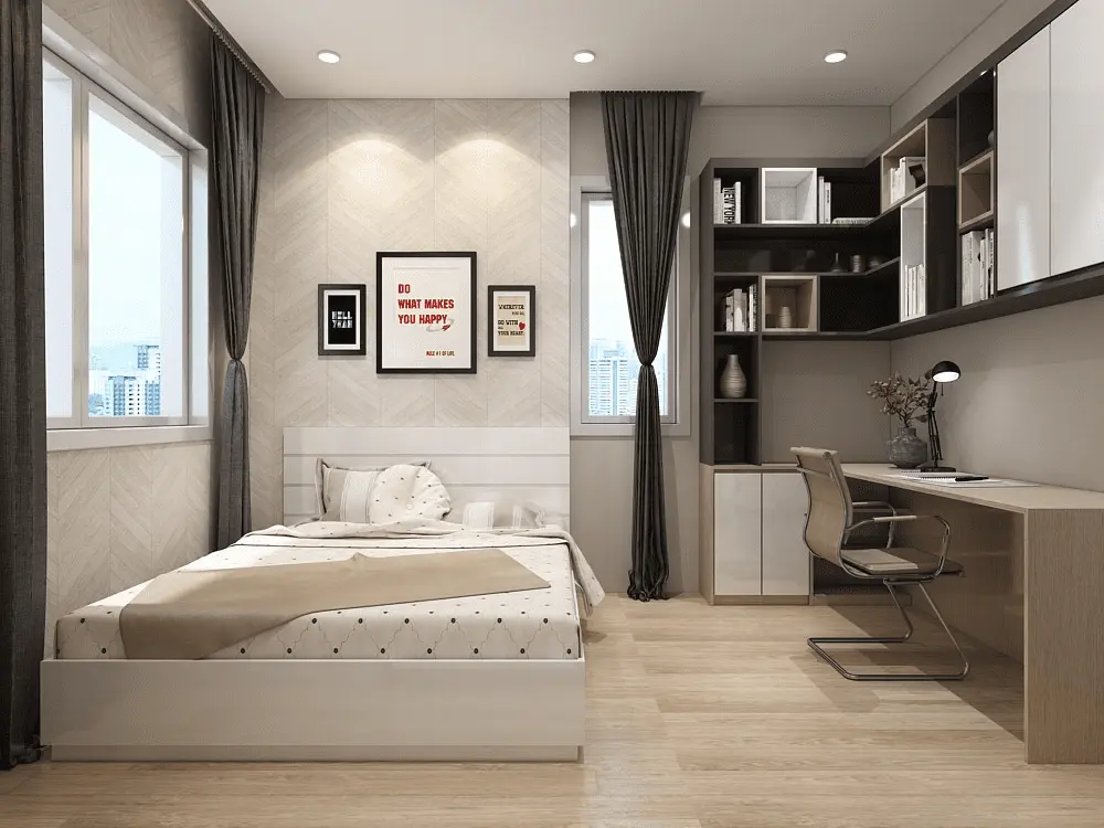 Cạnh huyền góc nhọn trong phòng ngủ