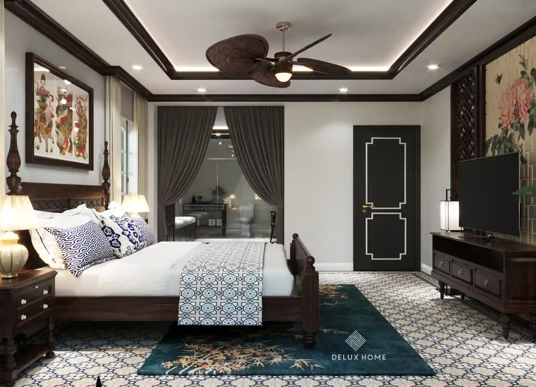 Thiết kế nội thất phòng ngủ biệt thự