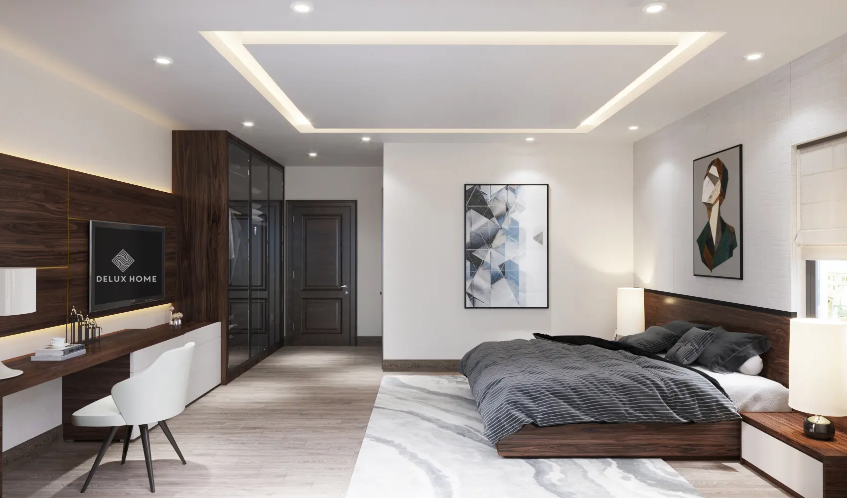 Thiết kế nội thất phòng ngủ biệt thự
