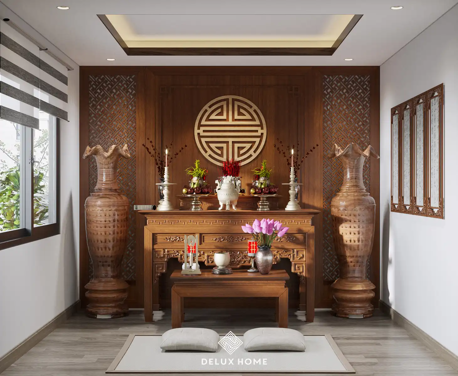 Dự án thiết kế nội thất nhà phố Trần Phú - chị Dung phòng thờ
